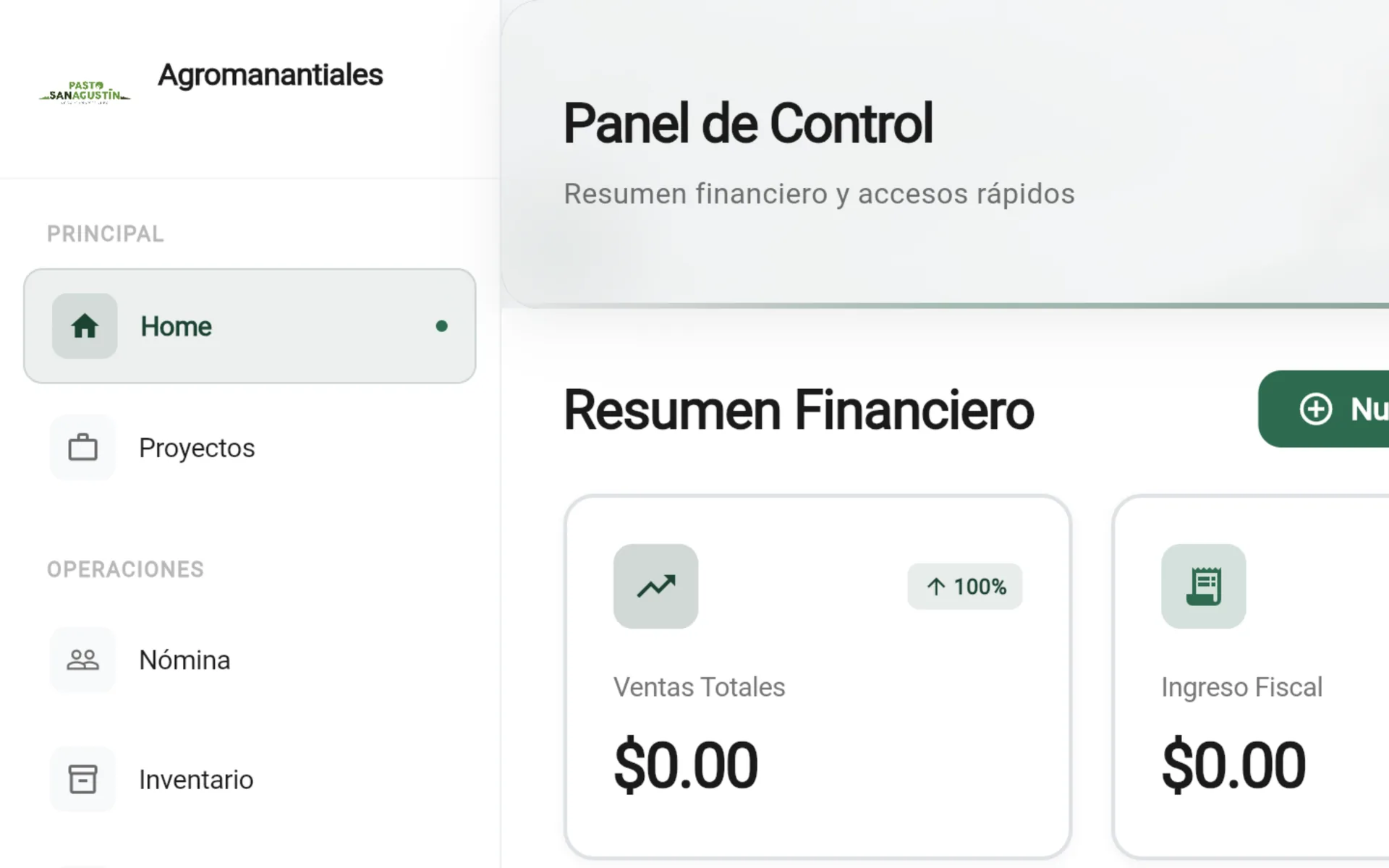 Project Management — "Proyecto - Luciano Díaz": start Jan 20 2026, budget $47,481, paid $0 (0%). Created from quote #RM2U50Q9. Filters: All phases. Project search